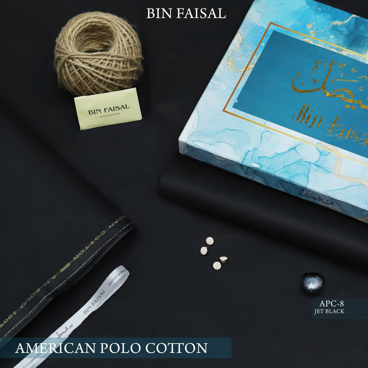 Elite Gold American Polo Cotton"-Black