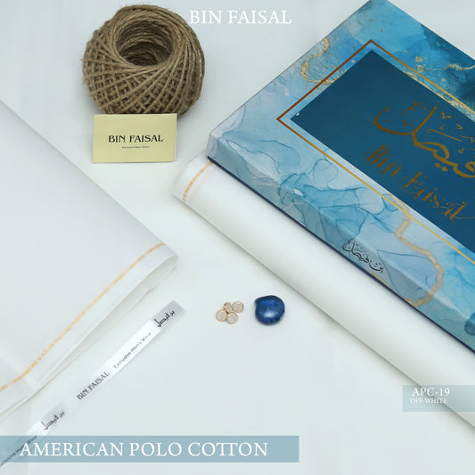Elite Gold American Polo Cotton"-Off White