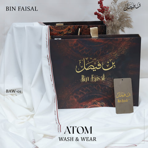 ATOM Wash & Wear Wrinkle Free | Premium Boski Feel Summer Fabric | Off White