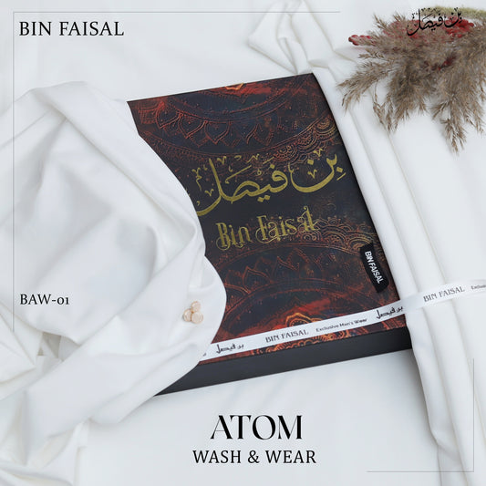 ATOM Wash & Wear Wrinkle Free | Premium Boski Feel Summer Fabric | Off White