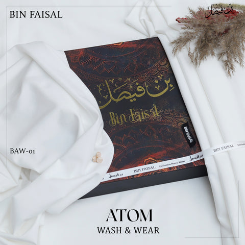 ATOM Wash & Wear Wrinkle Free | Premium Boski Feel Summer Fabric | Off White