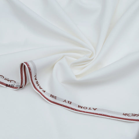 ATOM Wash & Wear Wrinkle Free | Premium Boski Feel Summer Fabric | Off White