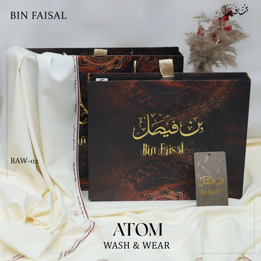 ATOM Wash & Wear Wrinkle Free | Premium Boski Feel Summer Fabric | Boski Cream