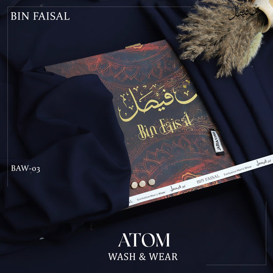 ATOM Wash & Wear Wrinkle Free | Premium Boski Feel Summer Fabric | Navy Blue