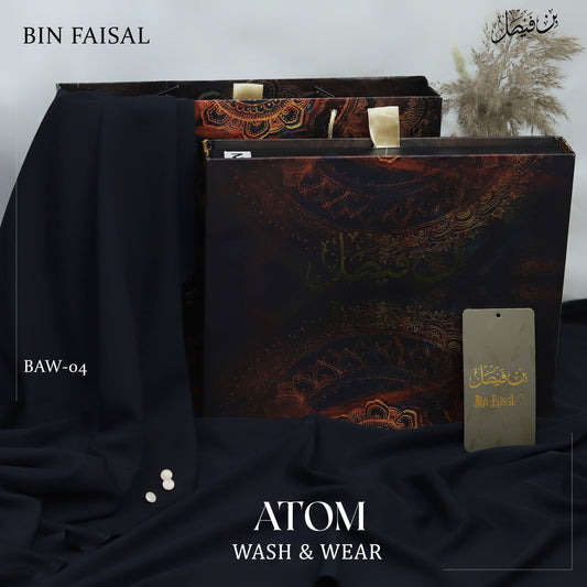 ATOM Wash & Wear Wrinkle Free | Premium Boski Feel Fabric | Black