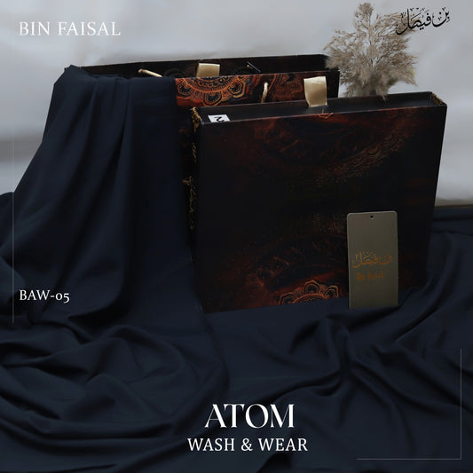 ATOM Wash & Wear Wrinkle Free | Premium Boski Feel Fabric | Charcoal